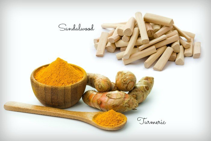Sandalwood & turmeric on Skin