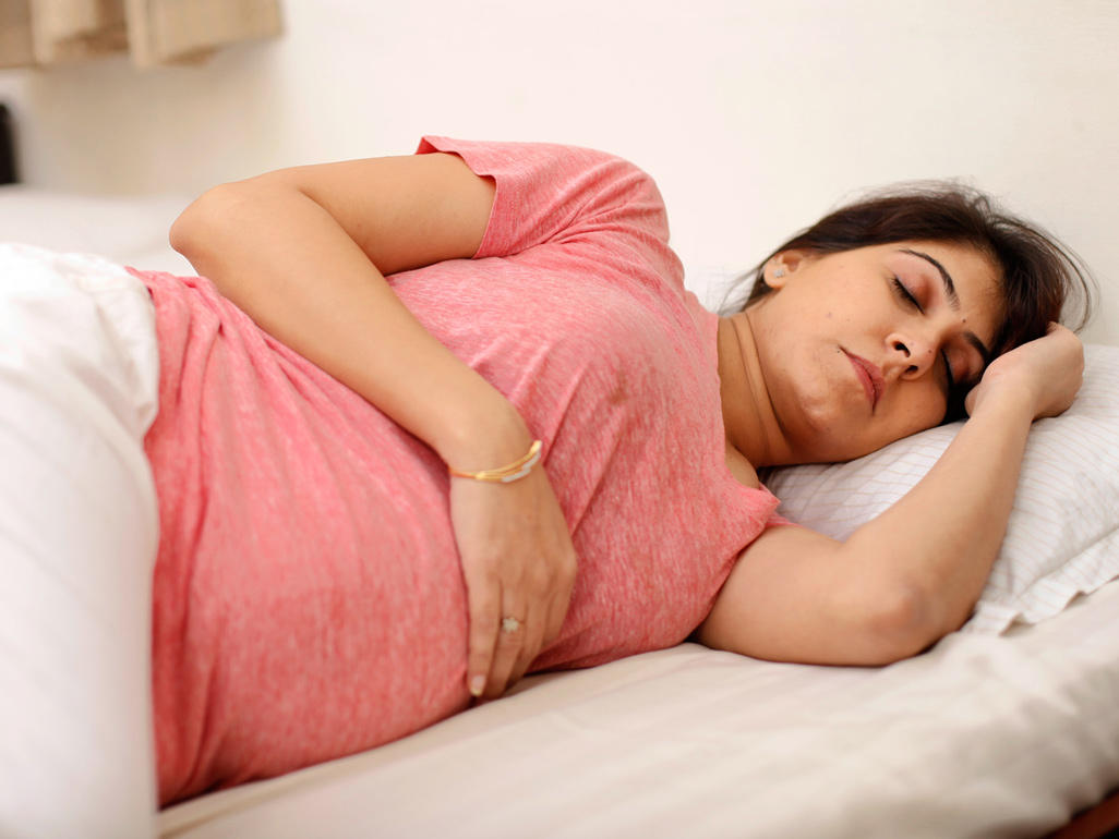 Pregnant woman sleeping