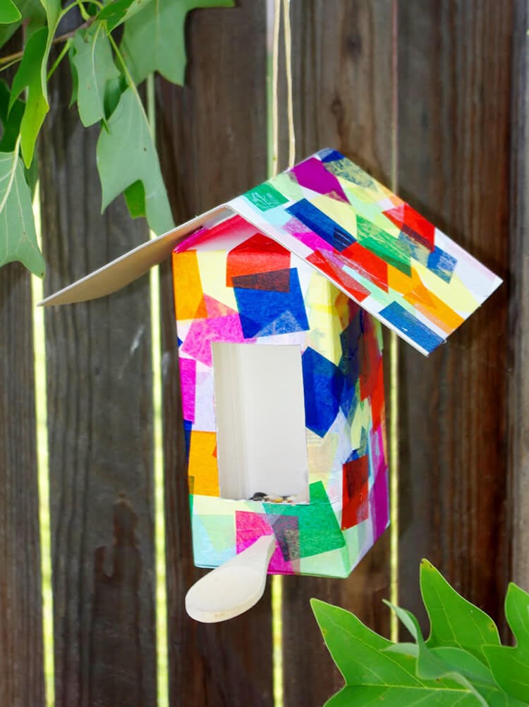 Bird House From Juice/ Milk Cartons 9 - DIY Art And Craft Ideas